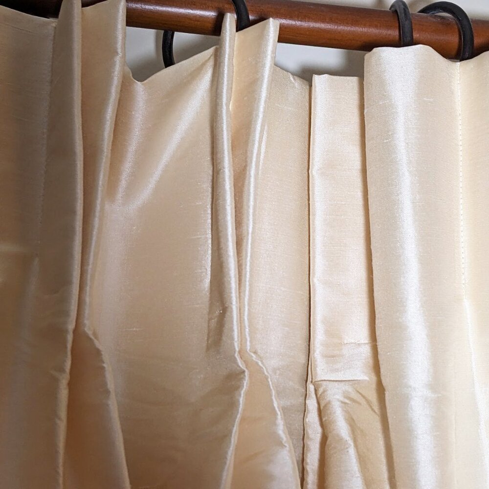 RESTORATION HARDWARE Double Pinch Pleat Thai Silk Curtain - Picture 7 of 9